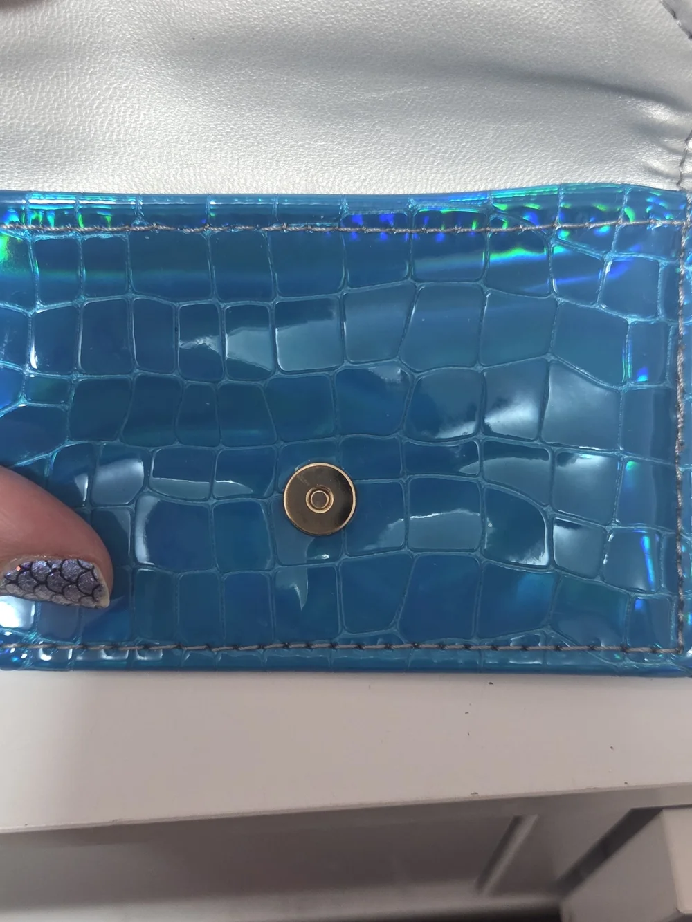 Iridescent Blue Green Card & Key Holder